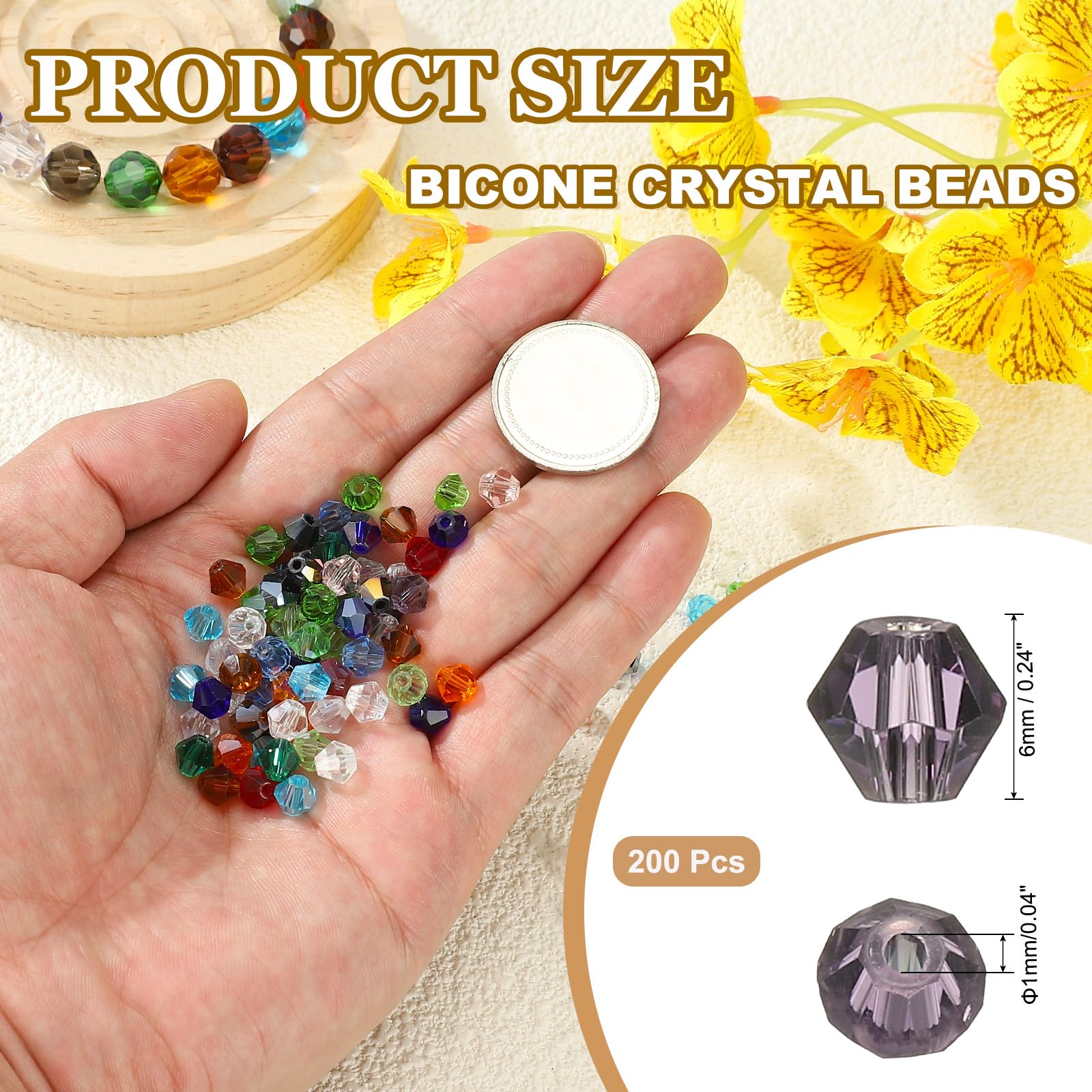 PATIKIL 6mm Bicone Crystal Beads - Image 2