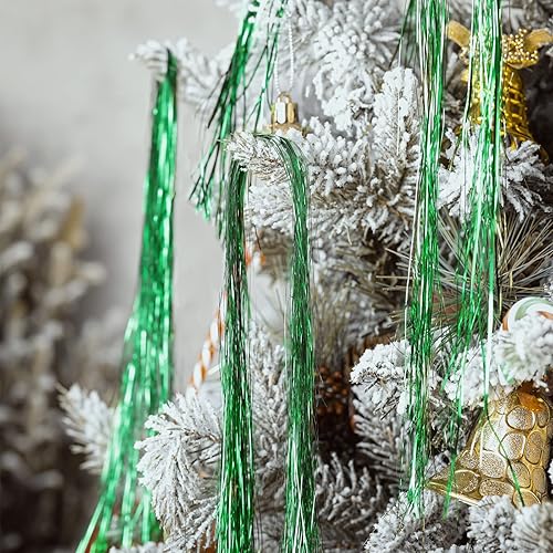 Vista 25 de MTLEE 3000 hebras de decoración para árbol de Navidad, guirnalda de oropel iridiscente, carámbanos de flecos de papel de aluminio para Navidad