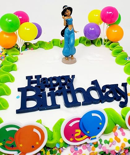 Miniatura 4 de Aladdin Princess Jasmine - Juego de 7 piezas para pastel de cumpleaños (diseño único)
