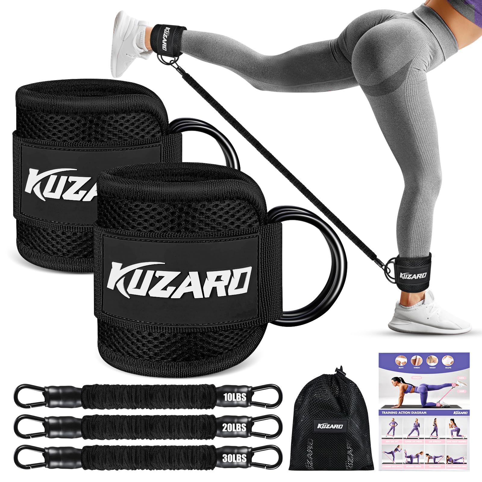 Fasce Di Resistenza Media Per Allenamento - Antiscivolo, Per Gambe E Glutei, Fitness