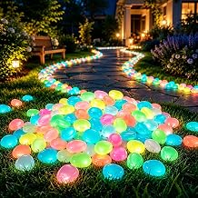 2026 Colorful Glow-in-the-Dark,Garden Stones Night Guide Luminous Pebbles Rainbow Glow,for Outdoor Garden & Aquarium Decor for Pathways,Fish Tank, Aquarium Decoration