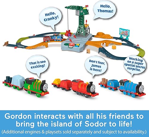 Miniatura 4 de Thomas & Friends - Tren de juguete motorizado Gordon con batería con sonidos y frases para juegos de simulación, preescolar, niños a partir de 3 años