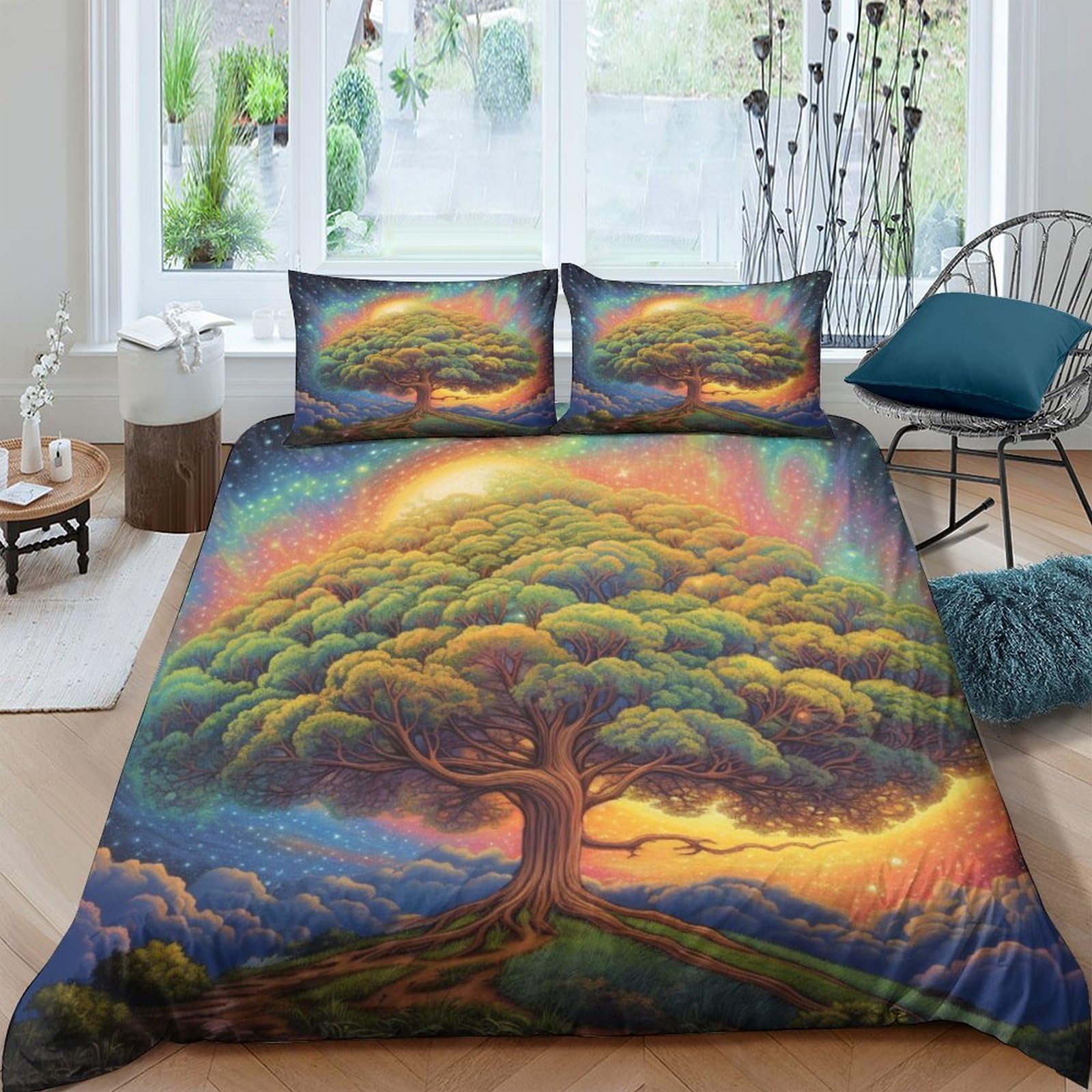Housse de couette arbre cosmique 3D pour décorer la chambre des enfants et des adultes