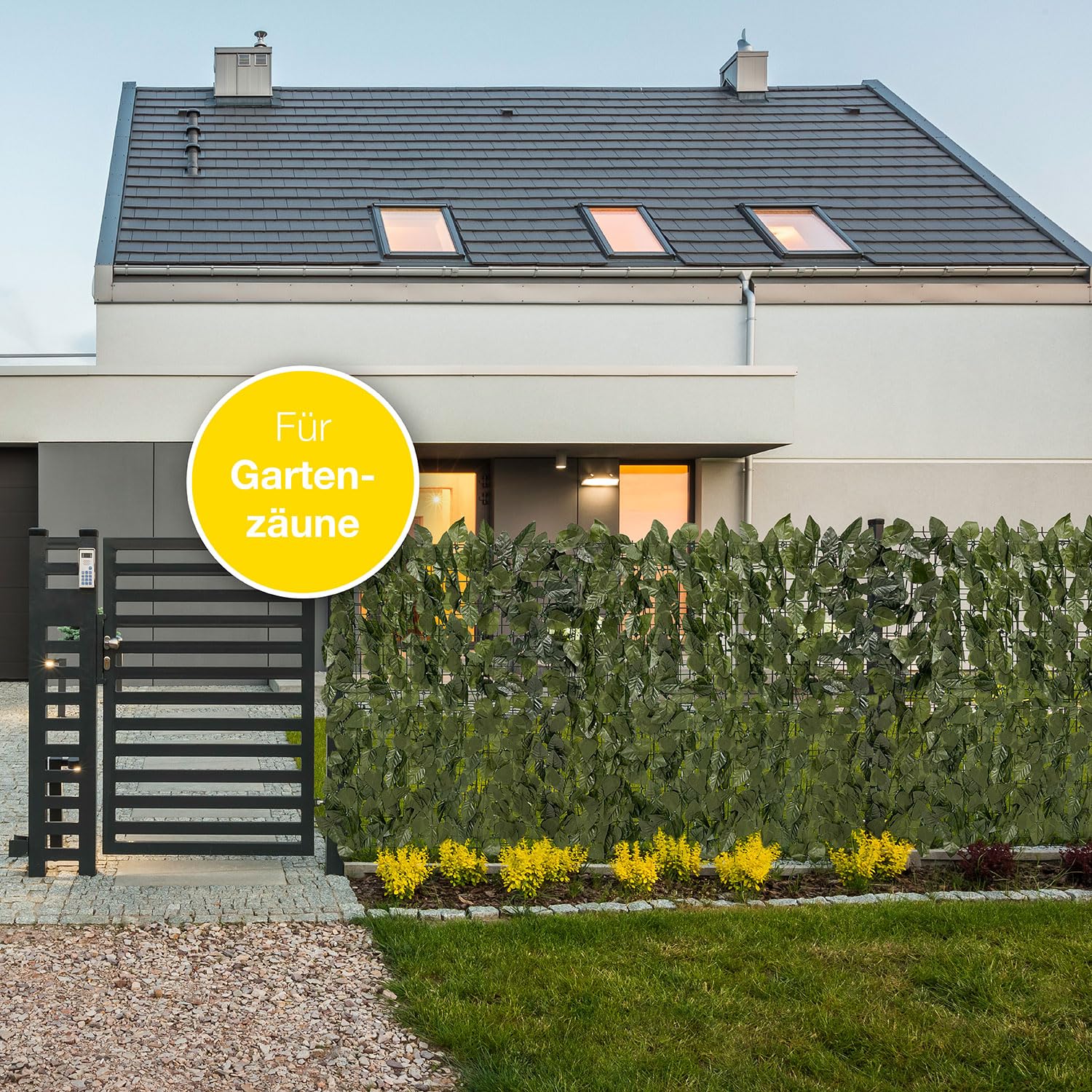ELONEO Balkon Sichtschutz wetterfest 300x100cm in Blätteroptik, Balkonverkleidung inkl. 20 Kabelbindern, Sichtschutz Zaun, Sichtschutz Garten, Sichtschutz Terasse, grün