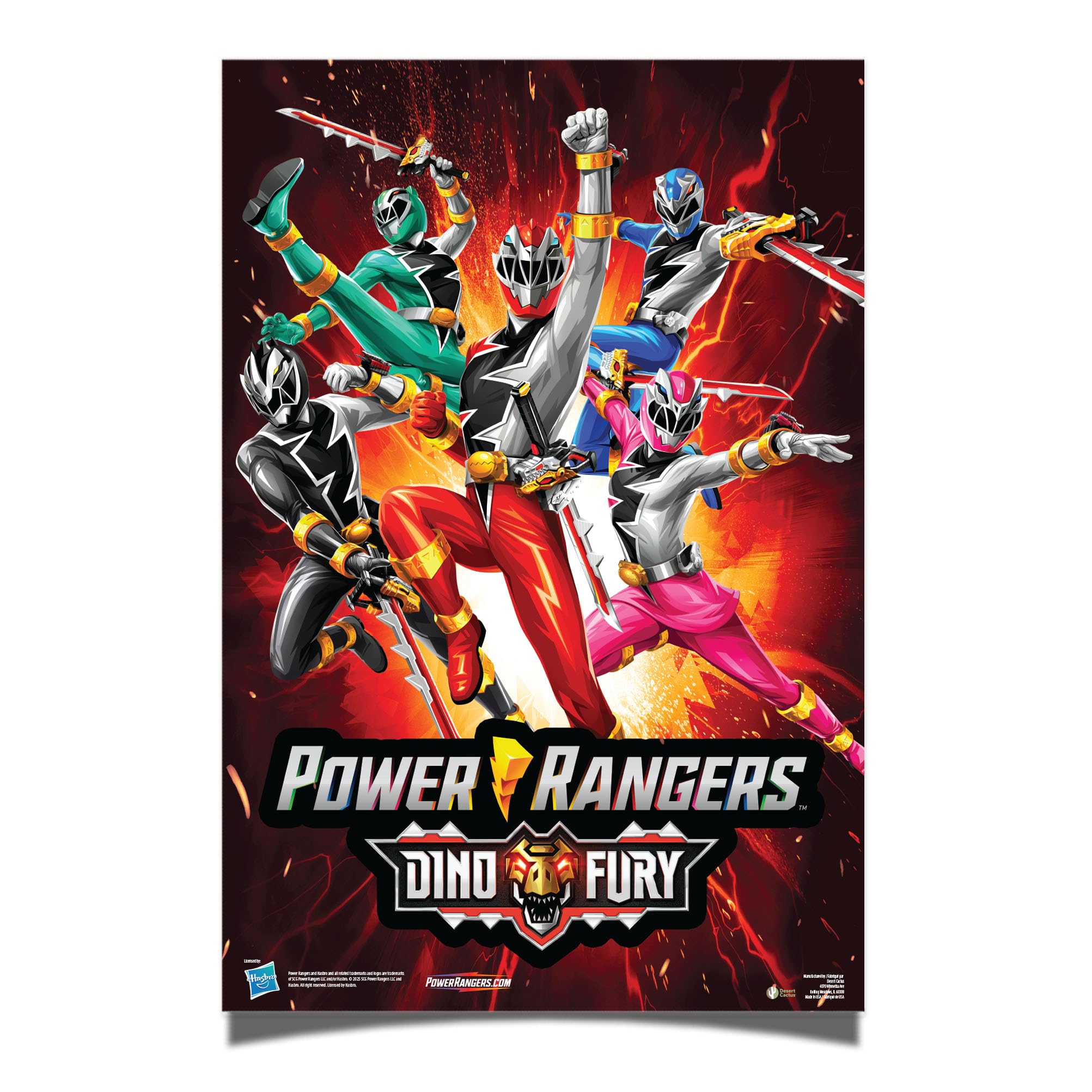 Desert Cactus Power Rangers Poster 11 x 17 Inch Room Office Décor Decoration Official Fan Gear (11x17 inch, Design 1)