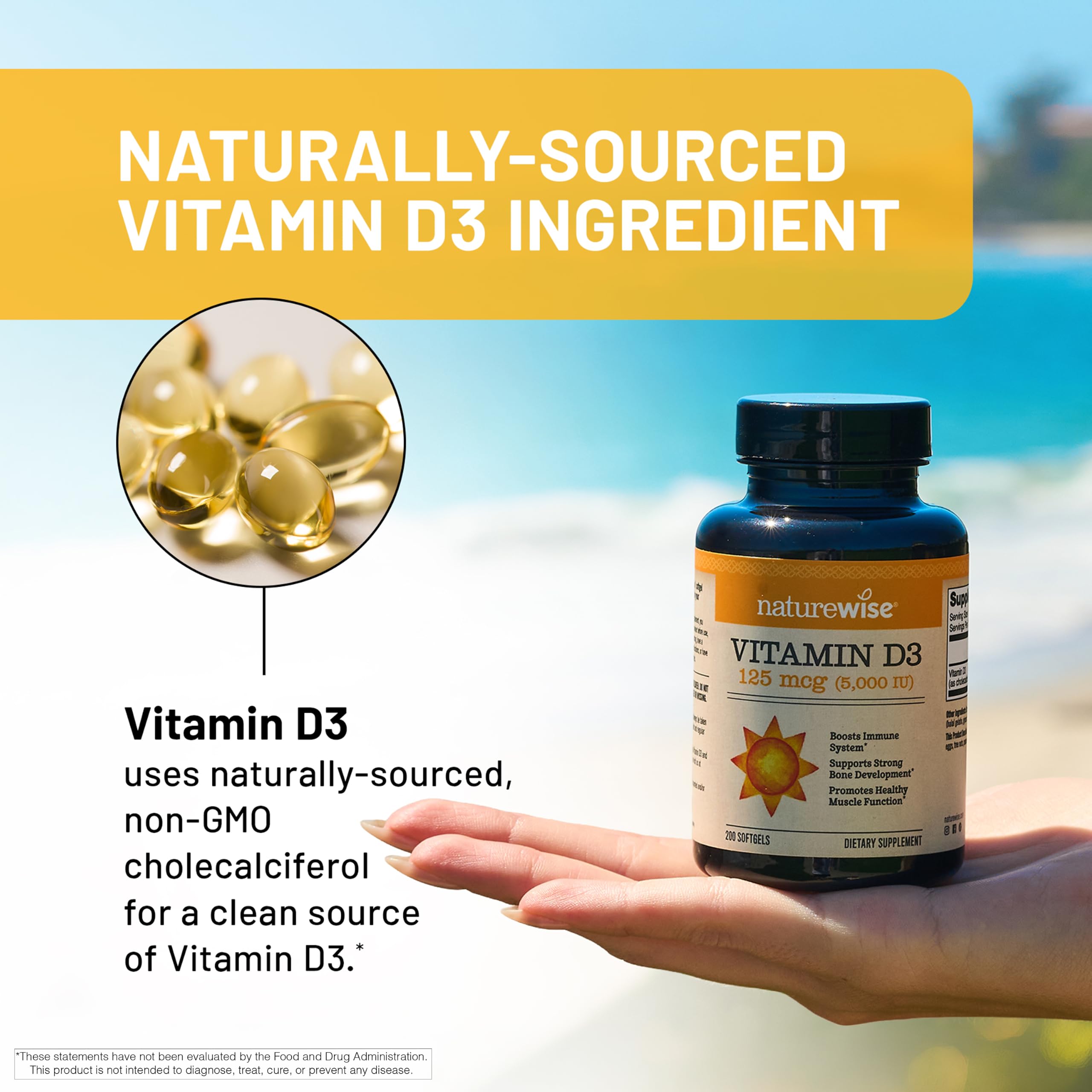 NatureWise Vitamin D3 5000IU Supplement, Bone & Immune Health, 30 Softgels — Amazon image 4