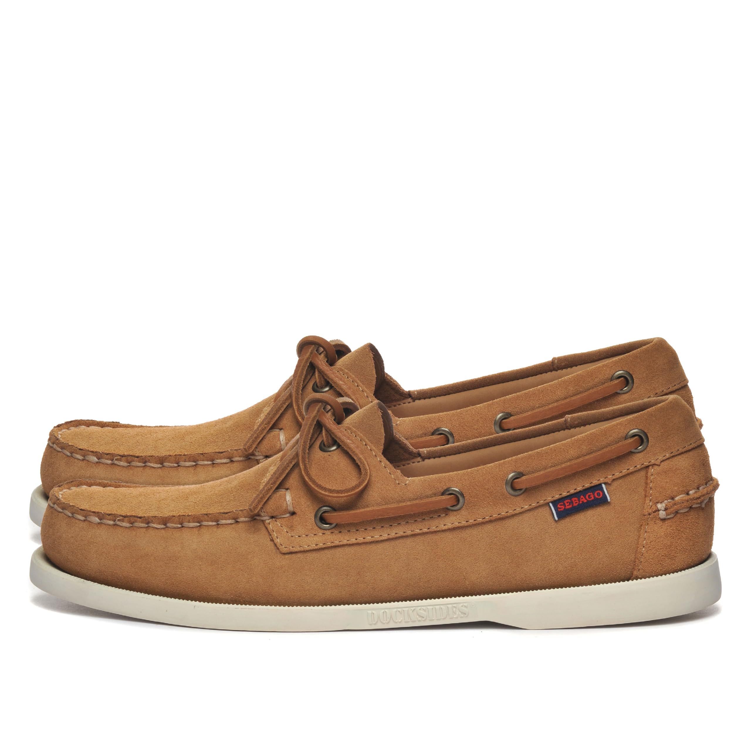 Sebago Docksides Portland Herren Flesh Out Wildleder Cognac