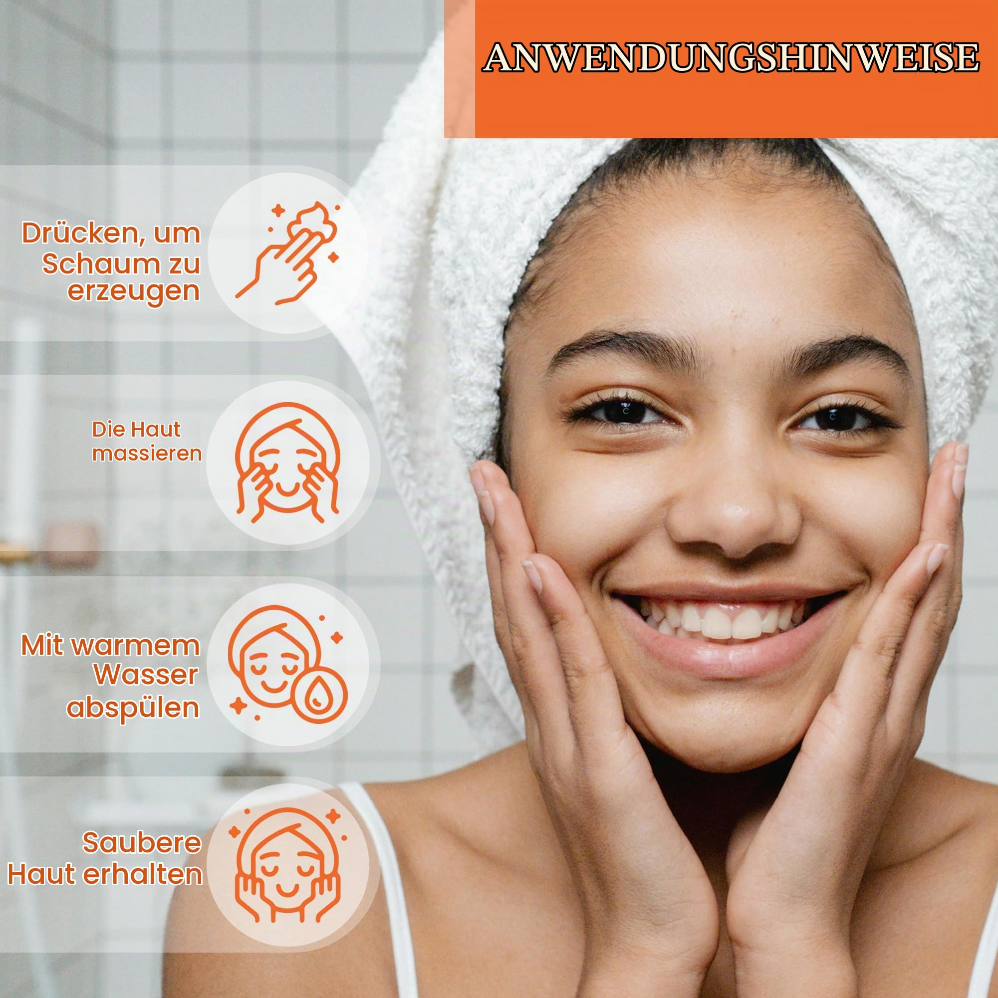 FluMisch Kurkuma- und Kojisäure-Gesichtsreiniger, aufhellendes Kurkuma-Gesichtswasser mit weichen Massageköpfen, ultrasanftes, schäumendes Gesichtswasser für Tiefenreinigung & Feuchtigkeitspflege