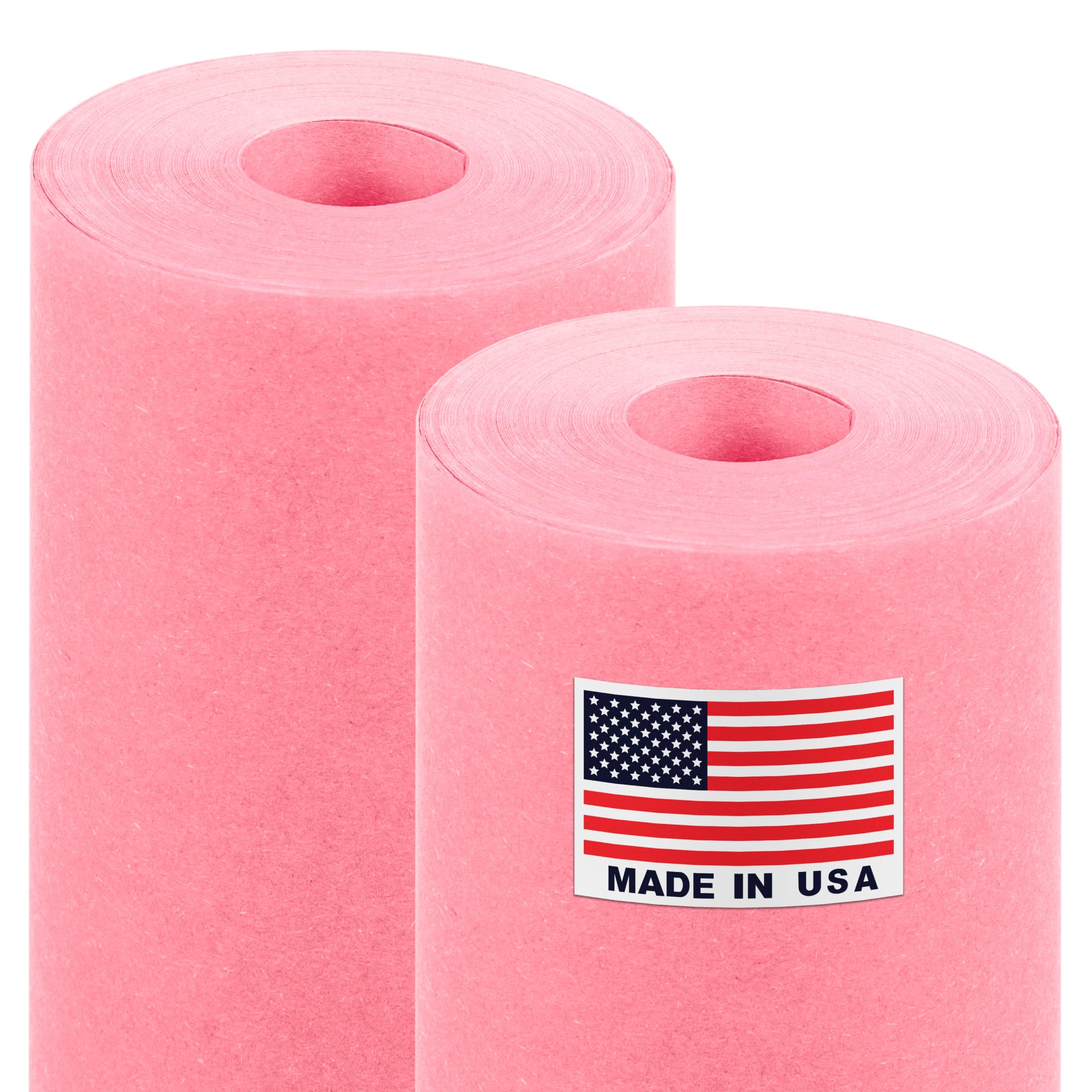 18" x 1200" (100 ft) Pink Kraft Paper Roll - Value Pack of 2, 45 lbs Thickness, Made in USA - Odorless, Non-Toxic, Safe for Kids - School, Bulletin Board Paper