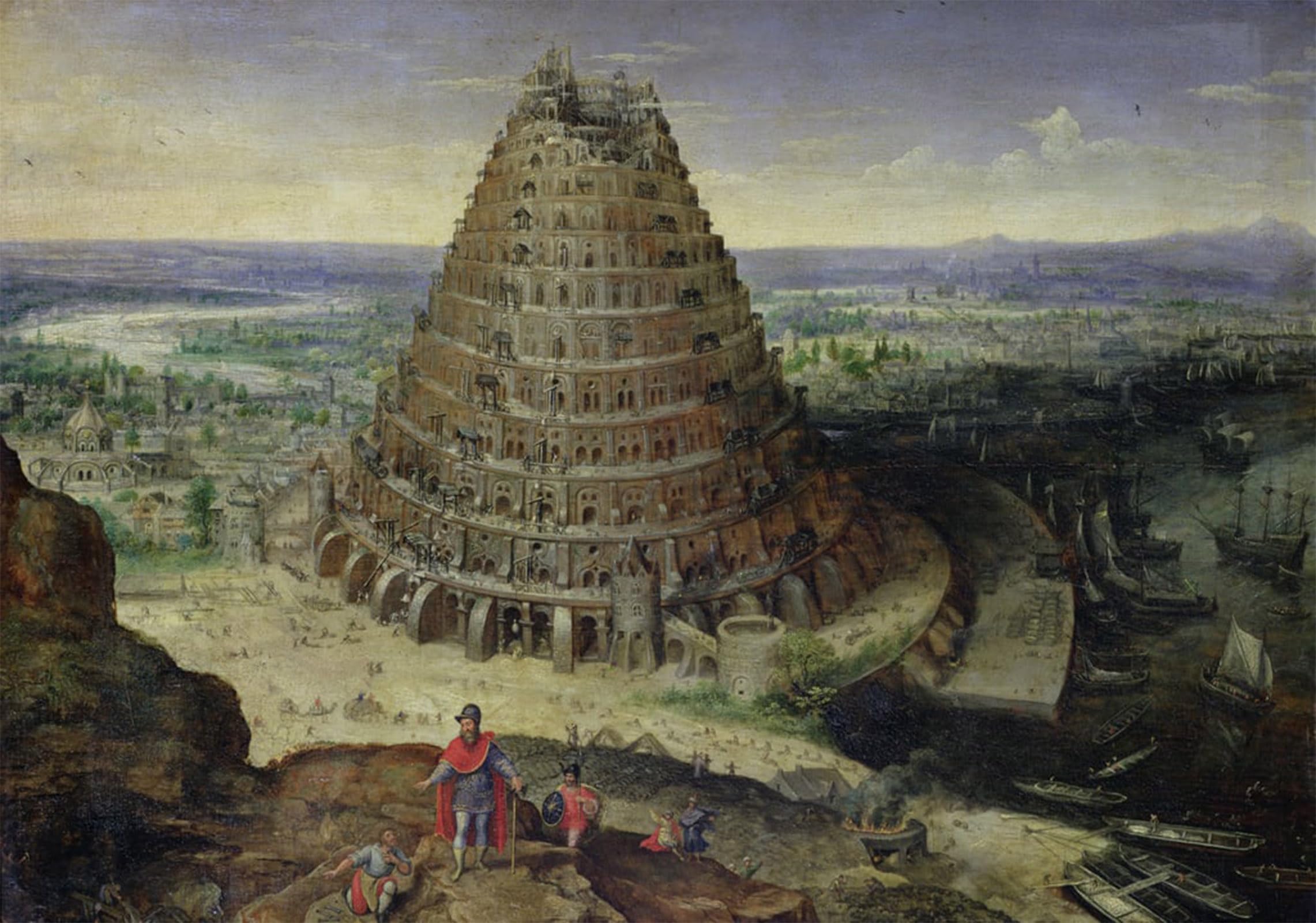 ARTXLXXBN Famous Art Print Poster Vintage Wall Art the Tower of Babel by Lucas Van Valckenborch Canvas Art Poster for Home Decor 60x90cm