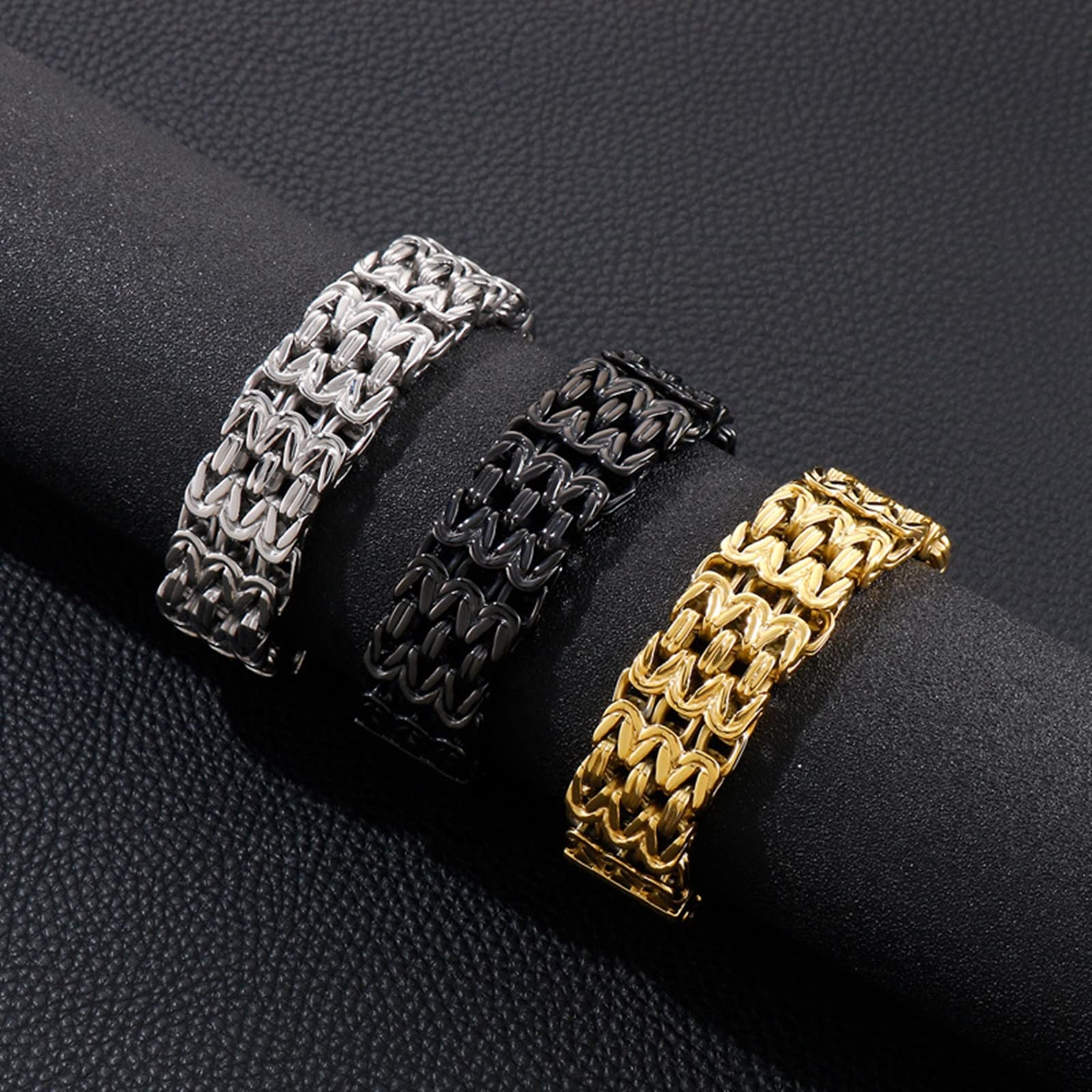 Herrenarmband in Edelstahl, Rock Glieder Link Pärchen Armband Eco-Verpackung Kleine Geschenke für Männer
