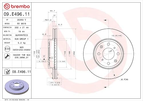 Brembo Disc Brake Rotor 09.E496.11