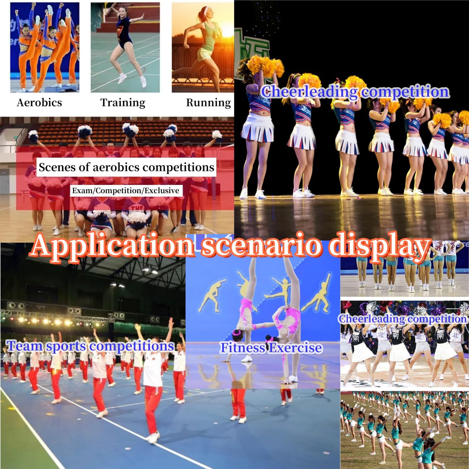 Zapatos de Animadora para Niñas Juventud Mujeres Entrenamiento Atlético Tenis Caminar Competencia Transpirable Tumbling Baile