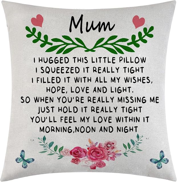 Gifts For Mum From Daughter Son Thank You Gifts For Mother Birthday Gifts Mum Cushion Cover Throw Pillow Cover For Mother Long Distance Gifts