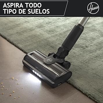 Hoover HF1 Plus Aspiradora sin Cable con Modo Turbo, Boquilla Multifuncional y Cepillo Antienredos, 45 min de Autonomía, Park&Go, Luces LED, Herramienta para Mascotas HF1P10P2