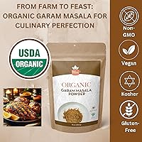 Vista 4 de SPICY ORGANIC Garam Masala - Mezcla de especias indias con cardamomo, canela y clavo de olor, todo natural, sin OMG, kosher, vegano, condimento