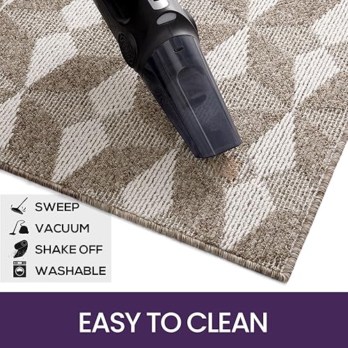 Miniatura 5 de DEXI Tapete antideslizante para puerta de interior tapete de perfil bajo lavable para puerta delantera entrada interior 24 x 36 pulgadas marrón