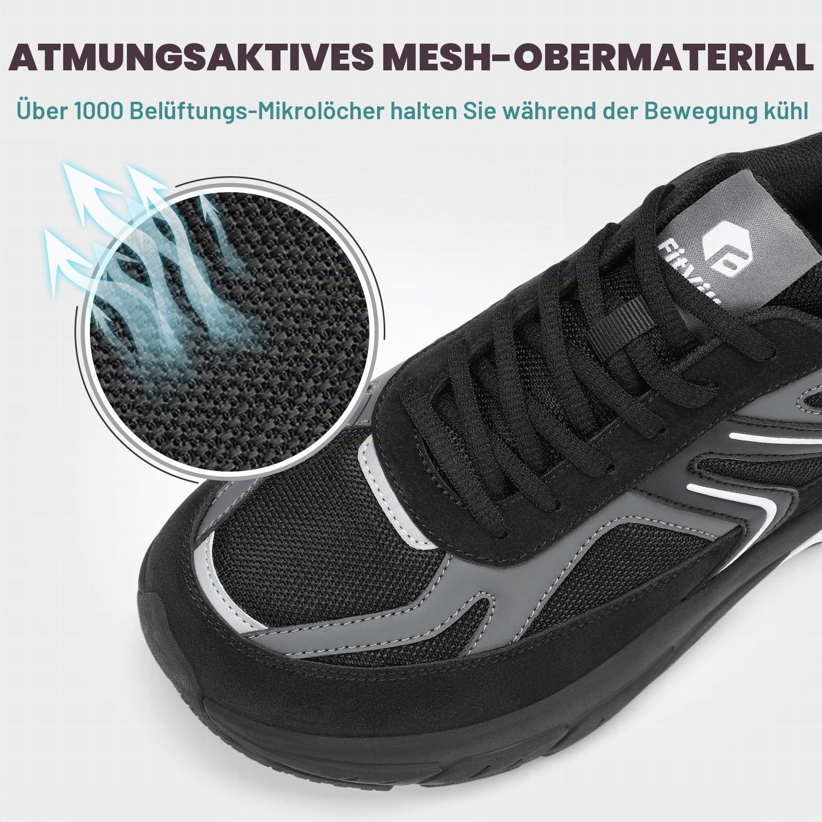 FitVille Sneaker Herren Extra Weit Laufschuhe Dämpfung Sportschuhe Atmungsaktiv Running Shoes Outdoor Joggingschuhe Straßenlaufschuhe rutschfest Turnschuhe Schuhe Breite Füße