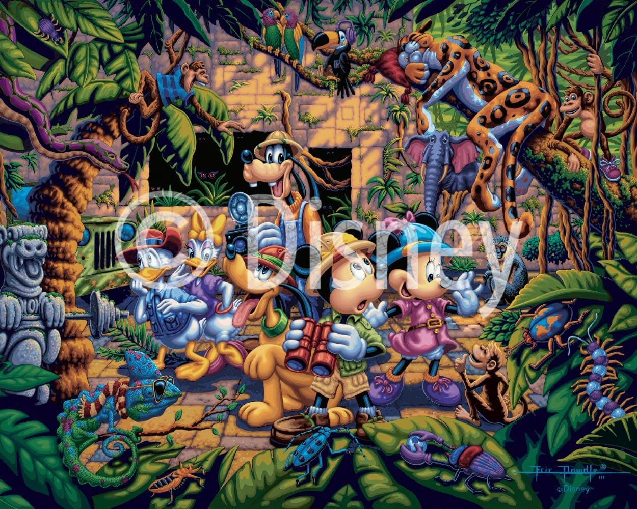 Mickey and Friends Exploring The Jungle, Disney Dowdle Puzzle, 500 Piece Jigsaw Puzzle for Adults