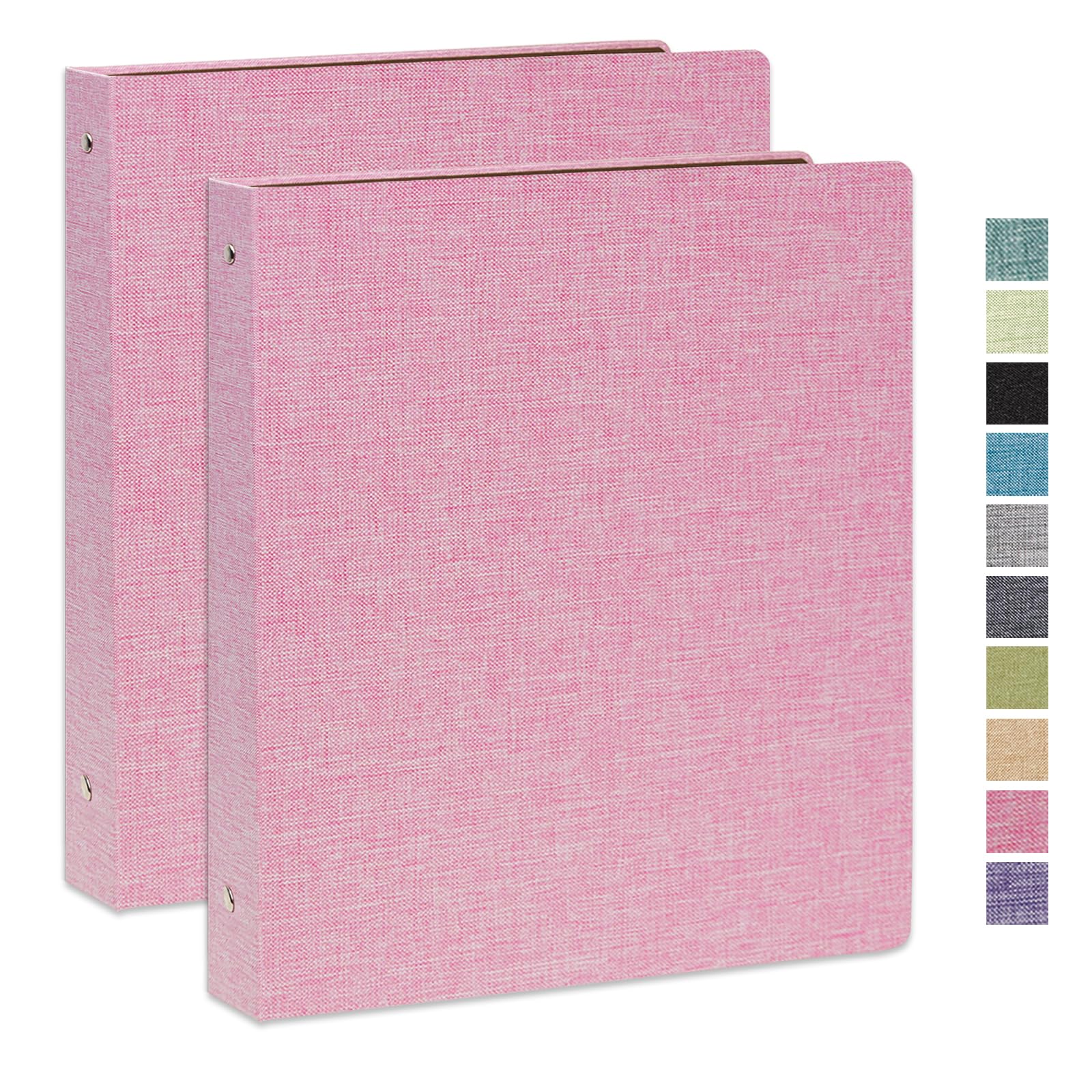 Raccoglitore a 3 anelli da 2,5 cm per fogli da 21,6 x 27,9 cm, con copertina rigida in lino e 2 tasche interne per l'organizzazione di scuola, lavoro e casa