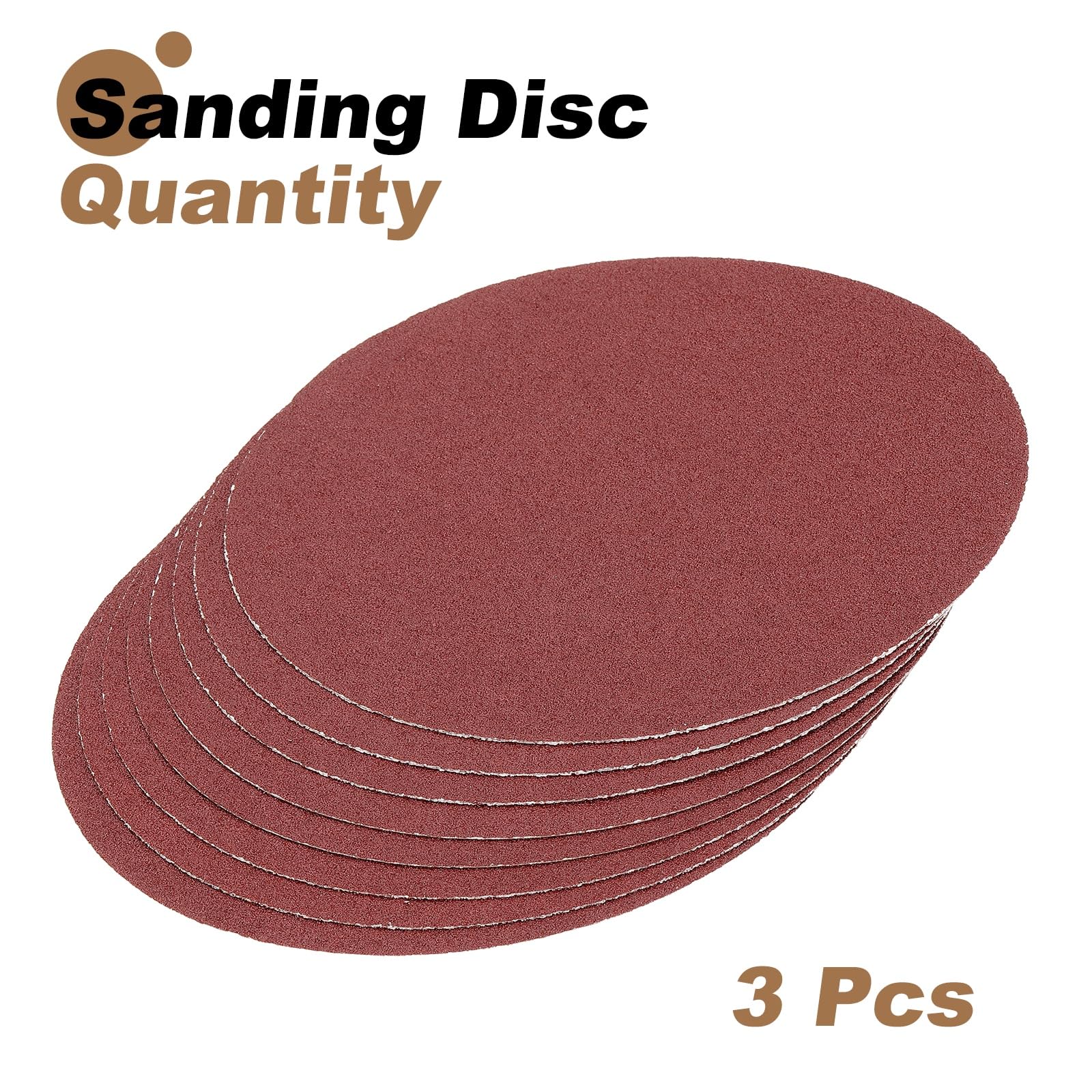 sourcing map Lot de 8 disques abrasifs PSA de 25,4 cm, grains 40 en oxyde d'aluminium, papier abrasif auto-adhésif, papier abrasif rond sans trou, peinture de voiture, bois, métal