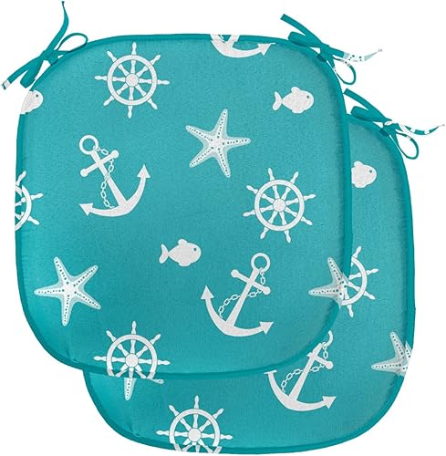 Vista 352 de Lunarable Orient - Juego de 6 cojines de asiento para silla, diseño de estrellas marroquíes, espirales y curvas abstractas, ilustración oriental