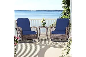 JEAREY Patio Swivel Glider Chairs Set of 2 with Side Table