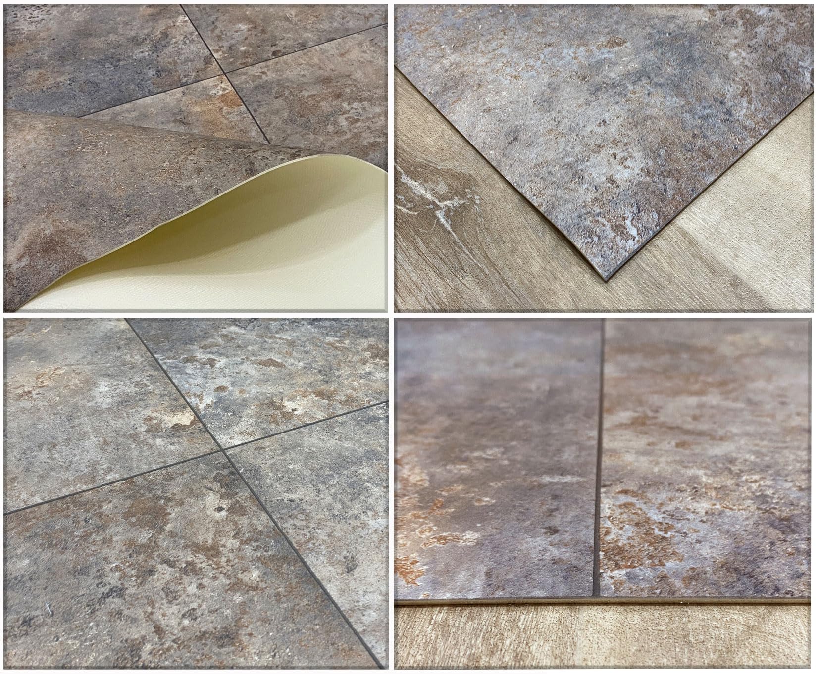 Tappeto in vinile - Tappeti Tadi & Impero - imitazione metallo arrugginito marrone - Design industriale ed elegante per la decorazione di interni - 100 x 200 centimetri