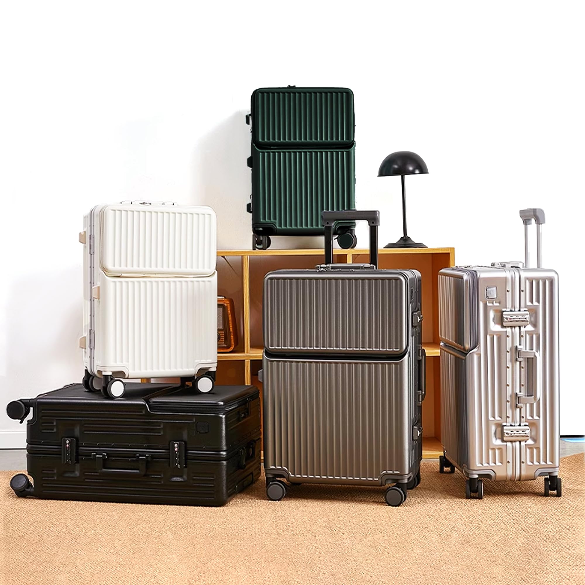 Valise Cabine de Voyage homologuée TSA, Coque Rigide en Polycarbonate, Cadre en Aluminium, résistante à la Pression, pour Bagages de 20'' 24'' 26'' (20‘’, Gris foncé)