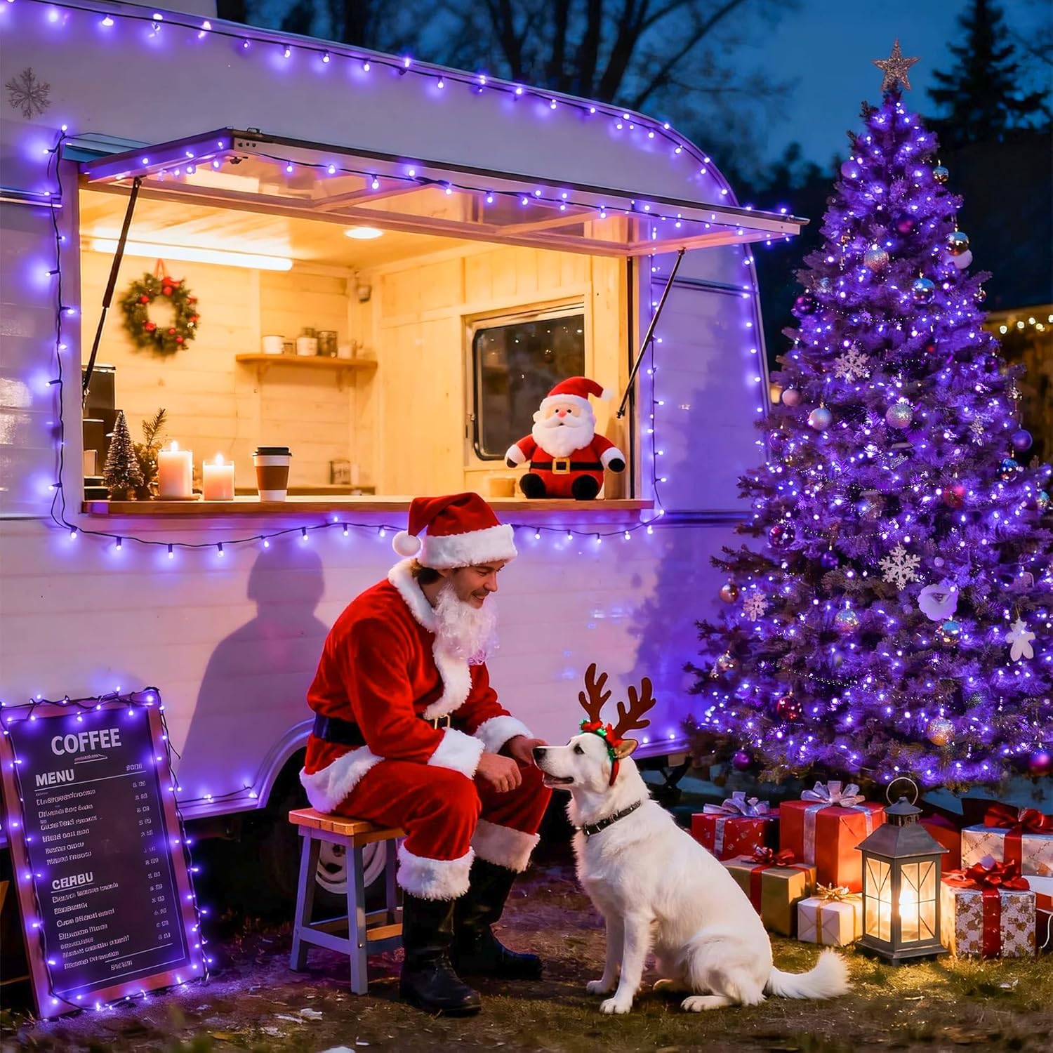 JMEXSUSS 500 LED Purple Christmas Lights, 173ft 8 Modes Christmas String Lights Outdoor Waterproof, Green Wire Purple LED Light for Indoor Party House Xmas Decorations