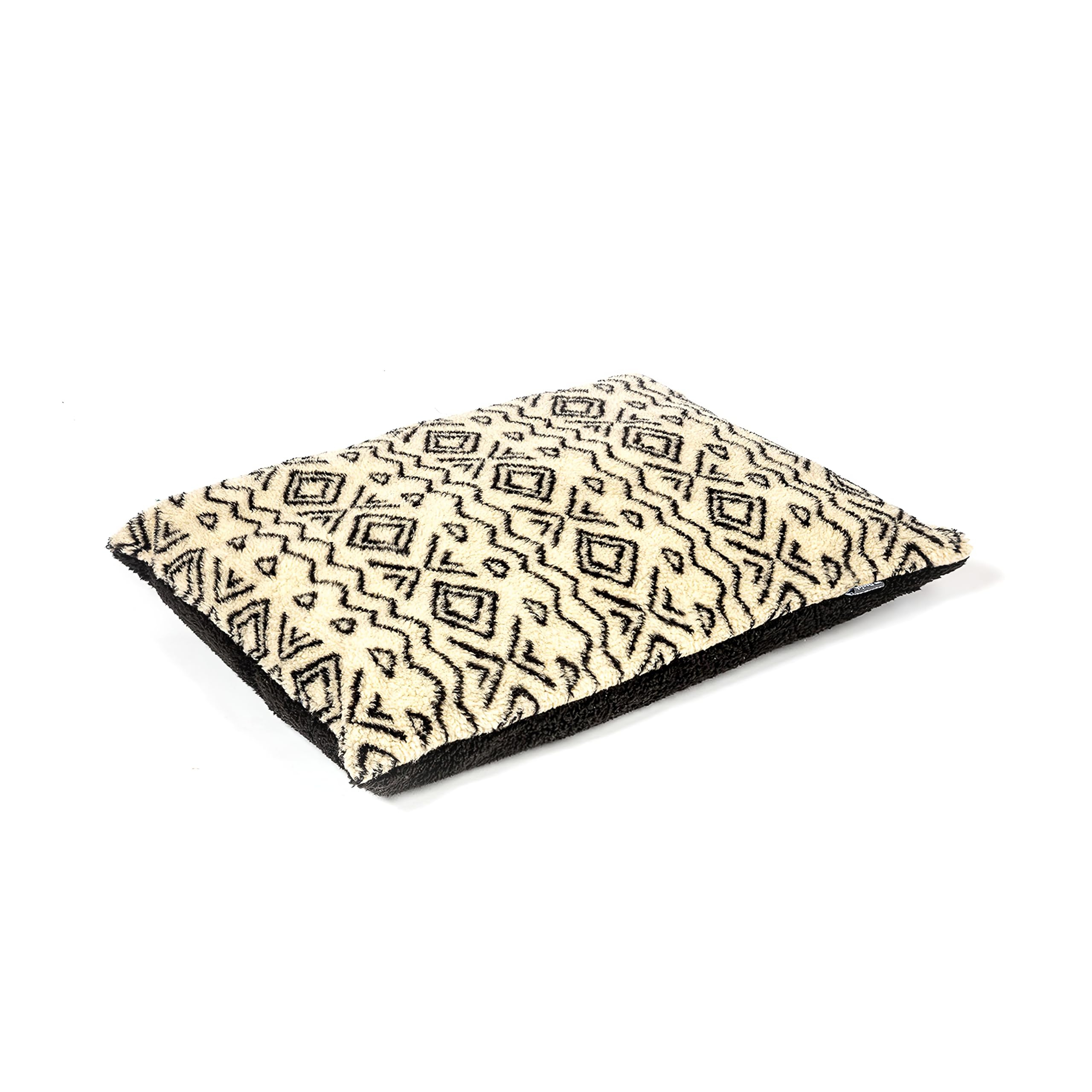 Danish Design Neutral Geometric - Sherpa Fleece Deep Duvet Grey Dog Bed for Adult/Senior/Puppy Beds - Dog Duvet Large
