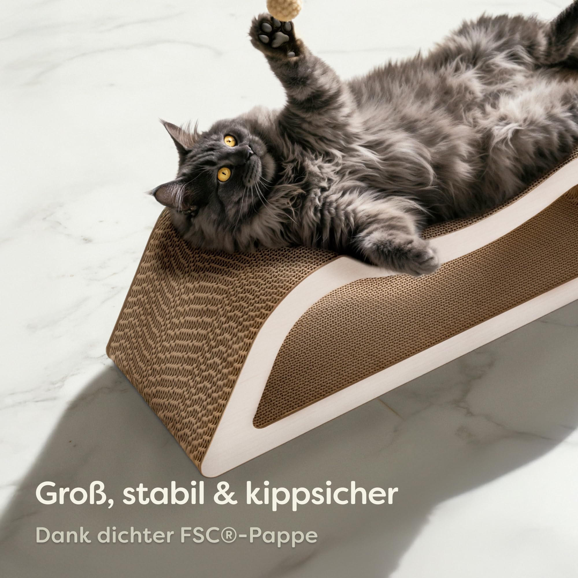 XXL Kratzbrett Für Katzen - 3-teiliges Set Mit Extra Dicker Pappe