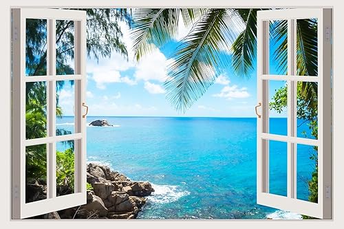 Mi Alma Calcomanías de vinilo extraíbles 3D para pared, diseño de marco de ventana, amplia variedad de vistas realistas, fáciles de aplicar,