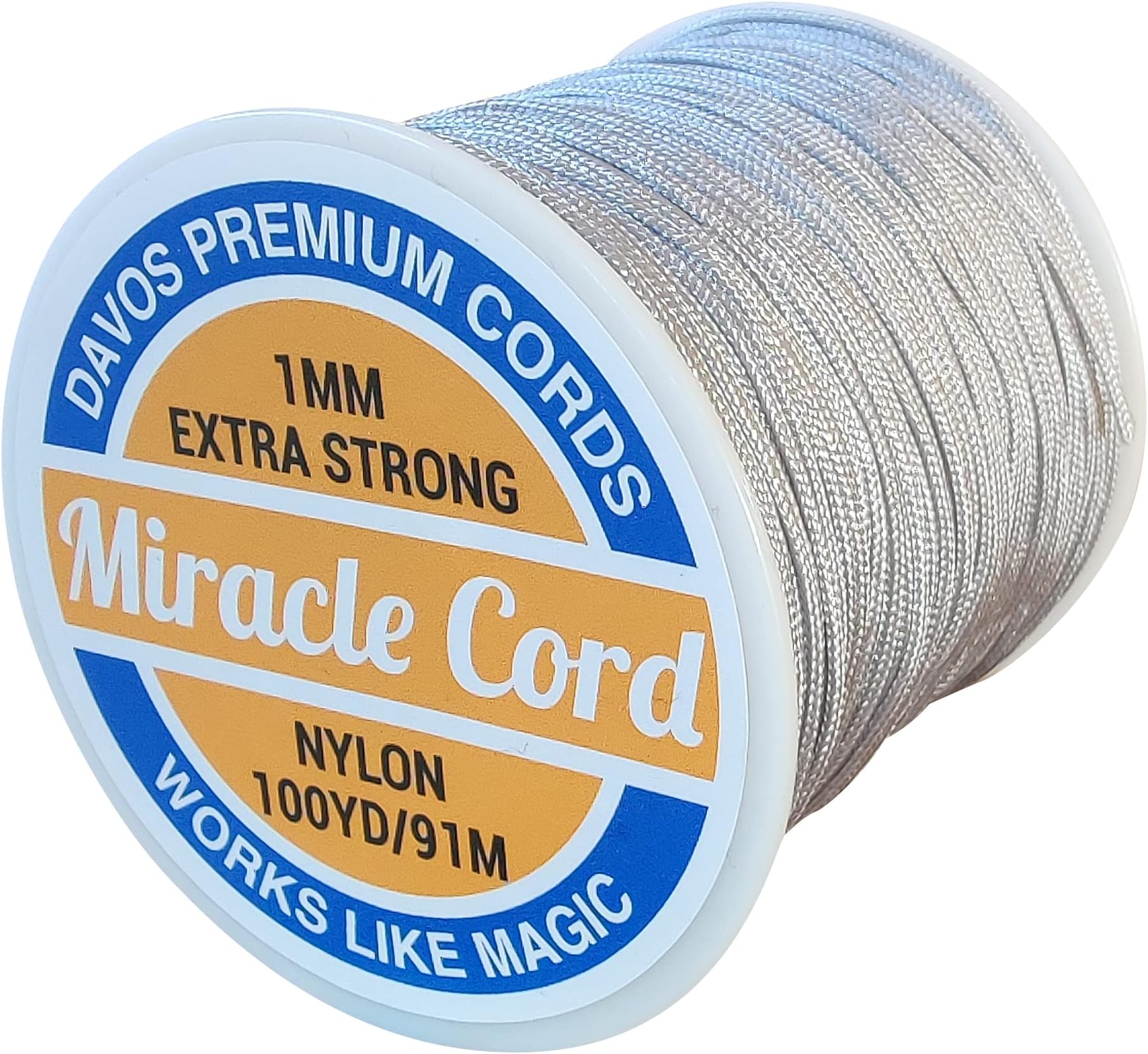1mm Nylon Cord Multi-Use Extra Strong Braided Thread Jewelry Necklace Bracelet Making String Beading Crafting Cording Arts Crafts DIY (Gray, 200 yds)