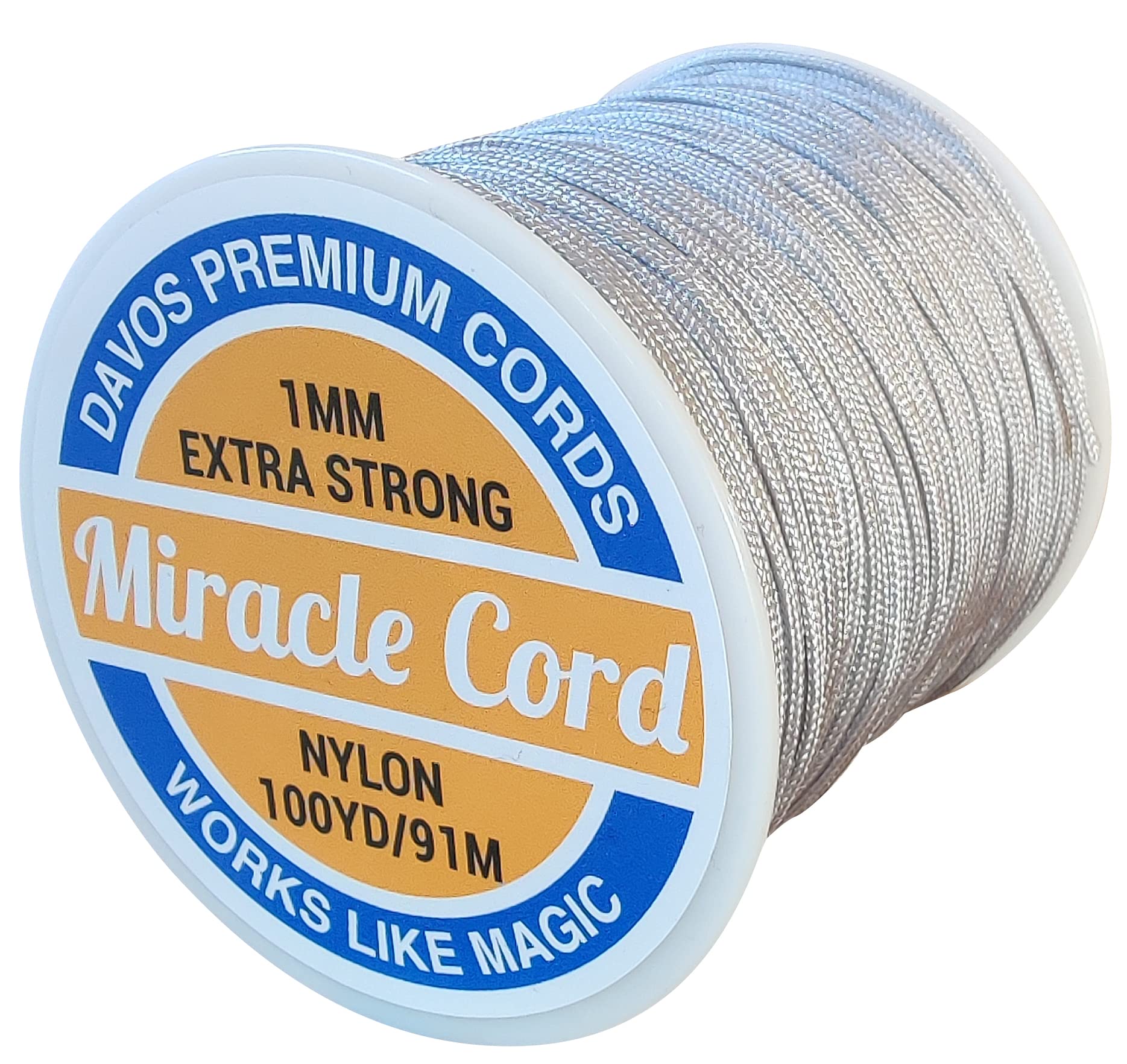 1mm Nylon Cord Multi-Use Extra Strong Braided Thread Jewelry Necklace Bracelet Making String Beading Crafting Cording Arts Crafts DIY (Gray, 200 yds)