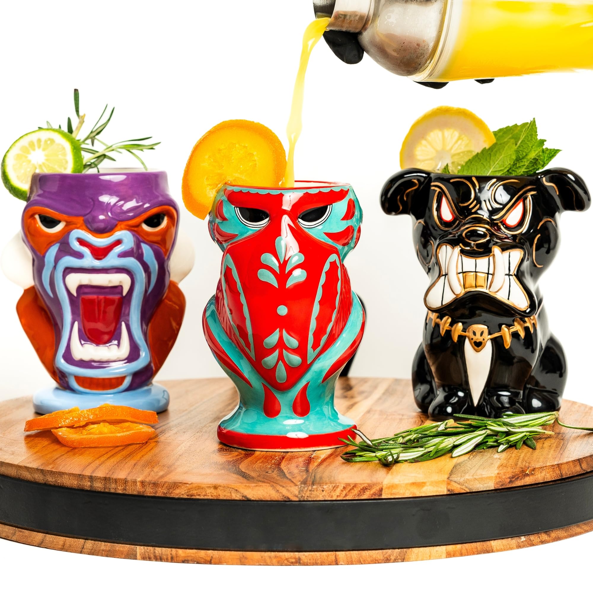 Amazon.com: Tikizoo Tiki Mugs Set of 3-16oz Ceramic Cocktail