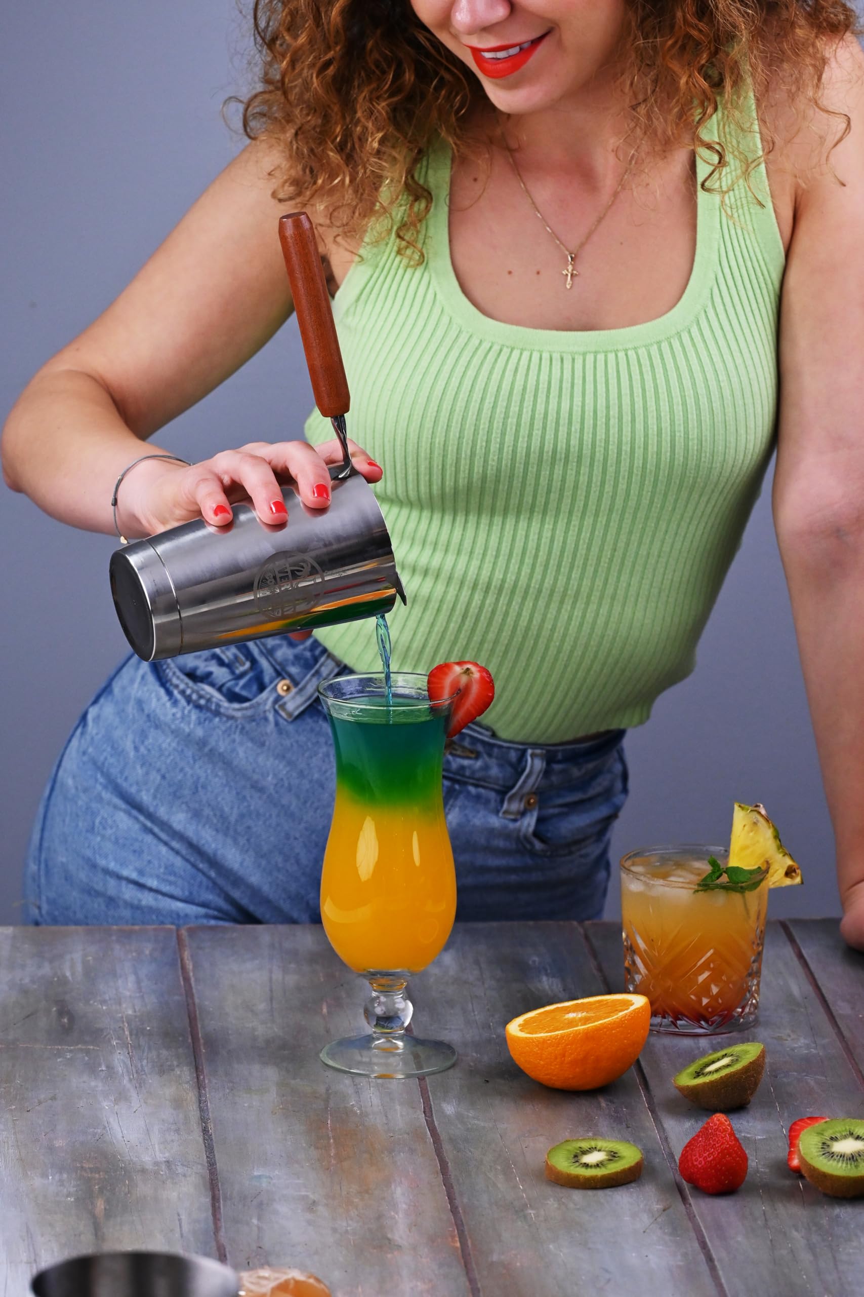 Juego de cocteleras Boston de alta calidad profesional de 18 onzas, juego de cocteleras con peso para camareros, coctelera profesional hecha de acero inoxidable de alta calidad, coctelera de Martini 8