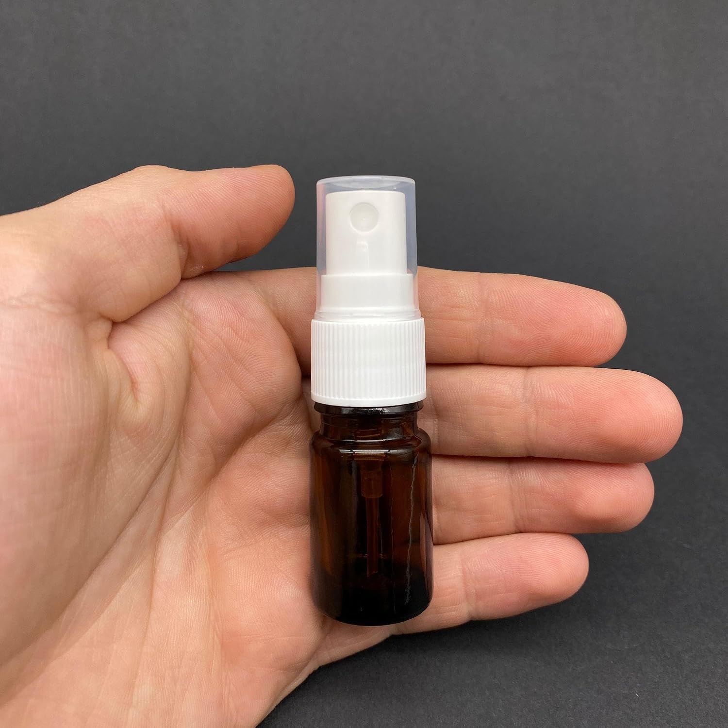 5 Ml Amber Cam Şişe Beyaz Spreyli, 5Cc Kahverengi Spreyli Boş Şişe x 6 Adet