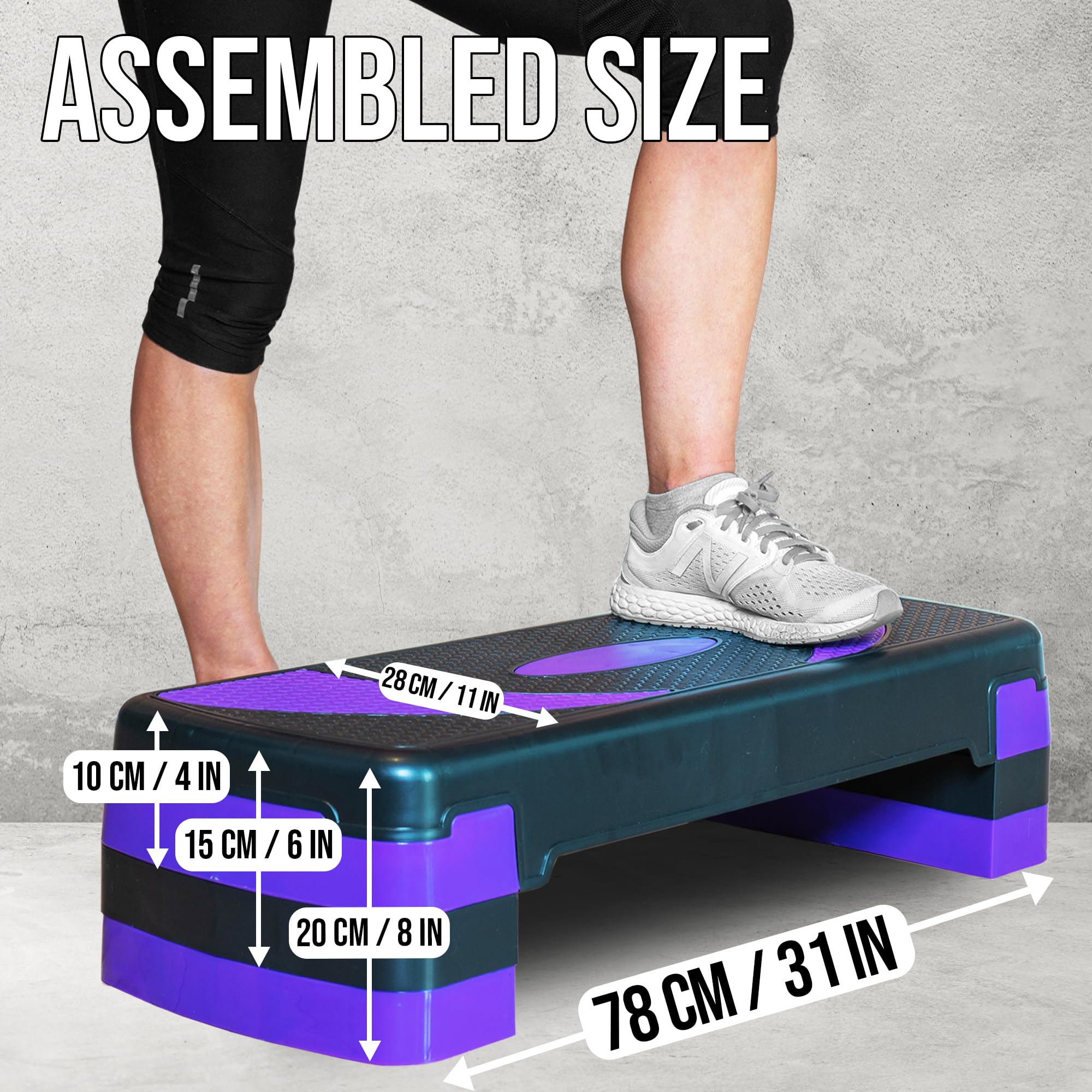 Step Professionale PRISP Per Aerobica - 3 Altezze Regolabili (10/15/20cm), 110x42cm, Portata 150kg - Foto 4