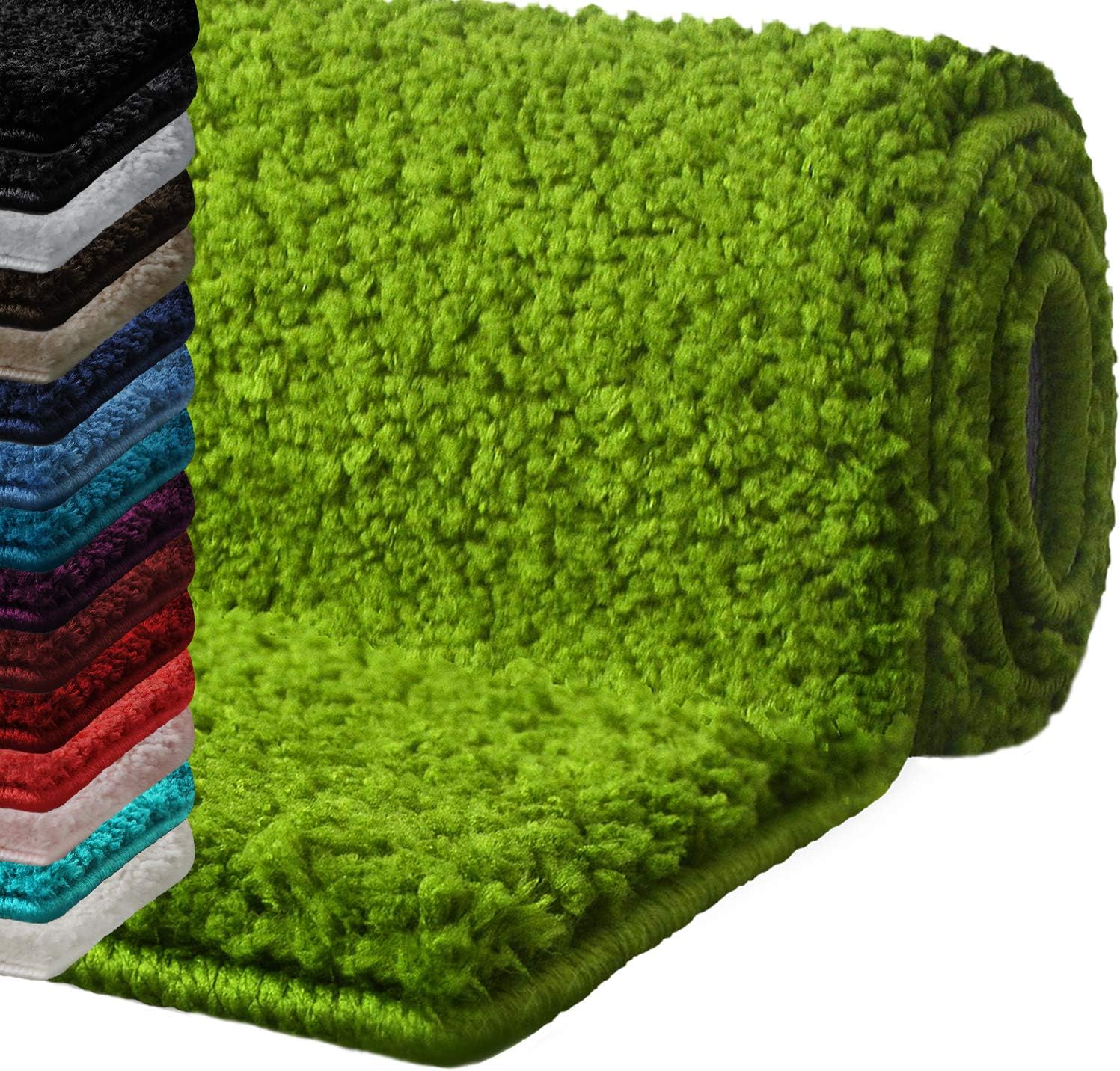 Warmfay Badezimmerteppich rutschfest 60x90CM, Weich Flauschig und Hochflor Badvorleger, Maschinenwaschbare Badematte, Absorbierende Badteppich für Badewanne, Dusche, Schlafzimmer, Badteppich Grau