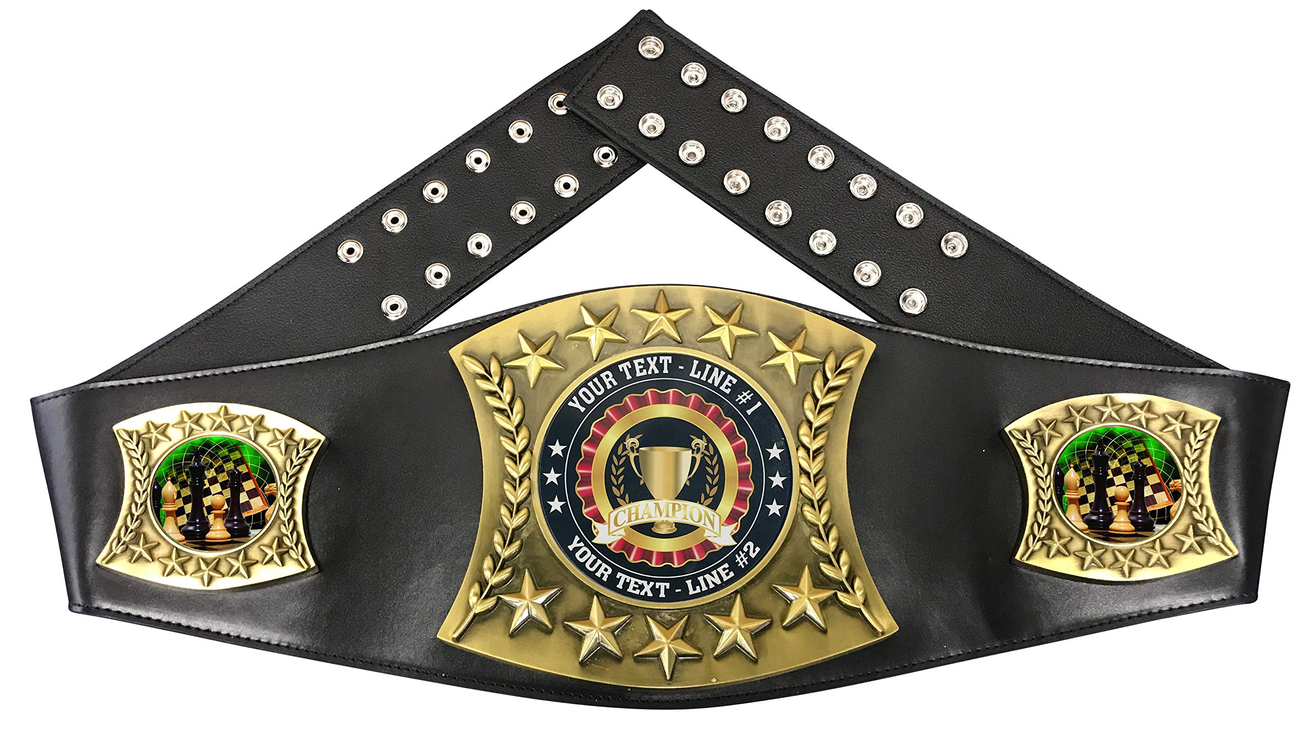 Express Medals Custom Chess Trophy Personalized Championship Leather Belt FCL440