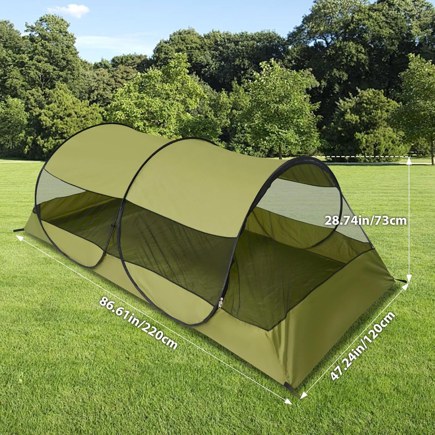 Zanzariera Letto Portatile da Viaggio, Zanzariera da Campeggio Singola Pop Up, Tenda da Campeggio Pop Up 1 Posto, Zanzariera Pop Up Letto Singolo Impermeabile Maglia Fine con Sacca di Trasporto