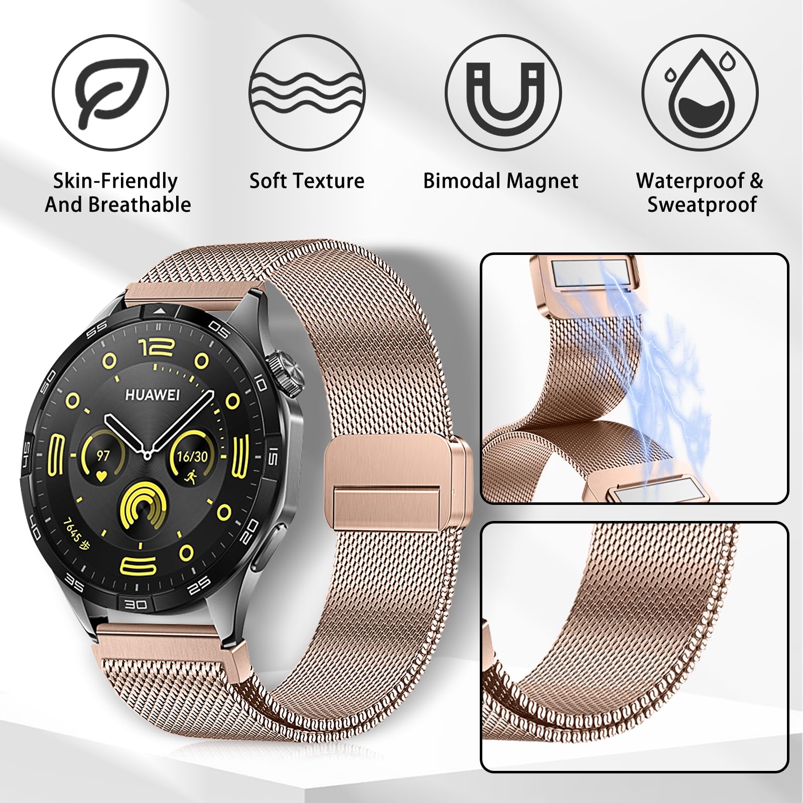 Bracciale Metallico 22mm per Huawei Watch GT 6 46mm/Pro 46mm/5/5 Pro - Dettaglio
