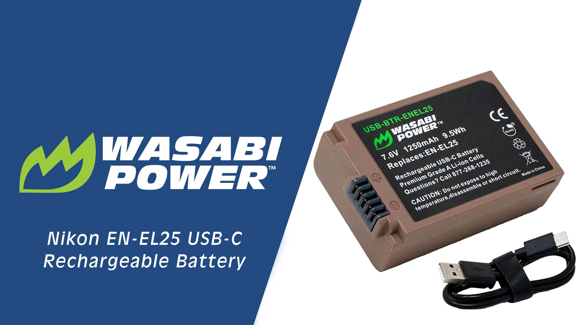 Wasabi Power USB Battery (Ginger Series) for Nikon EN-EL25