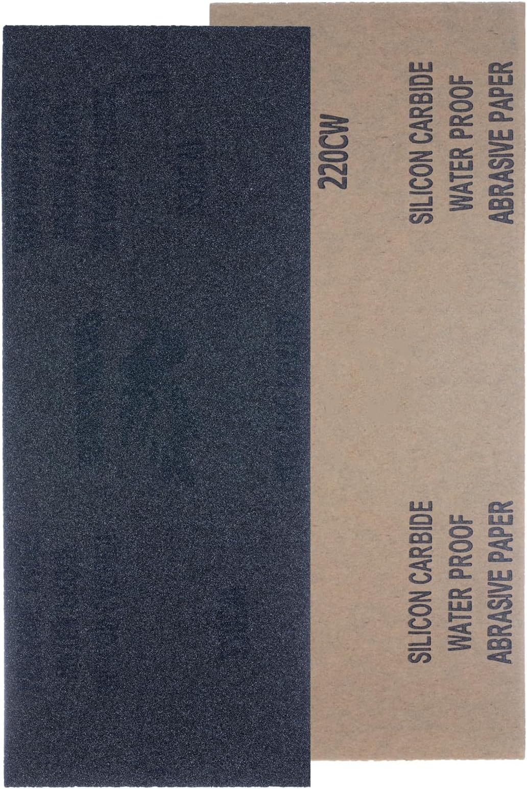 220 Grit Wet & Dry Sandpaper Sheets, 23 x 9.5cm, Very Fine Abrasive Sand Paper Roll for Wood, Metal, Plastic, Glass, Stone and Wall Sanding, 10 Pack