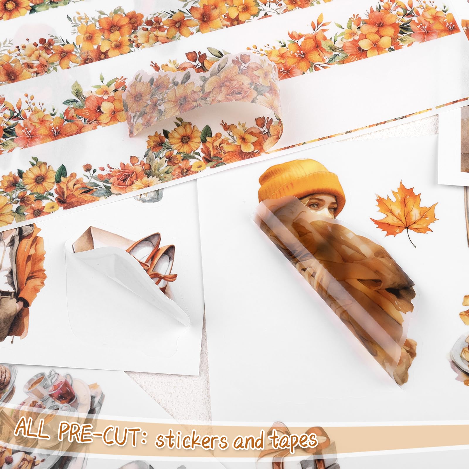 Lychii Scrapbook Stickers, 20 Sheets Autumn Theme Pre-Cut Journaling Book Stickers - Image 4