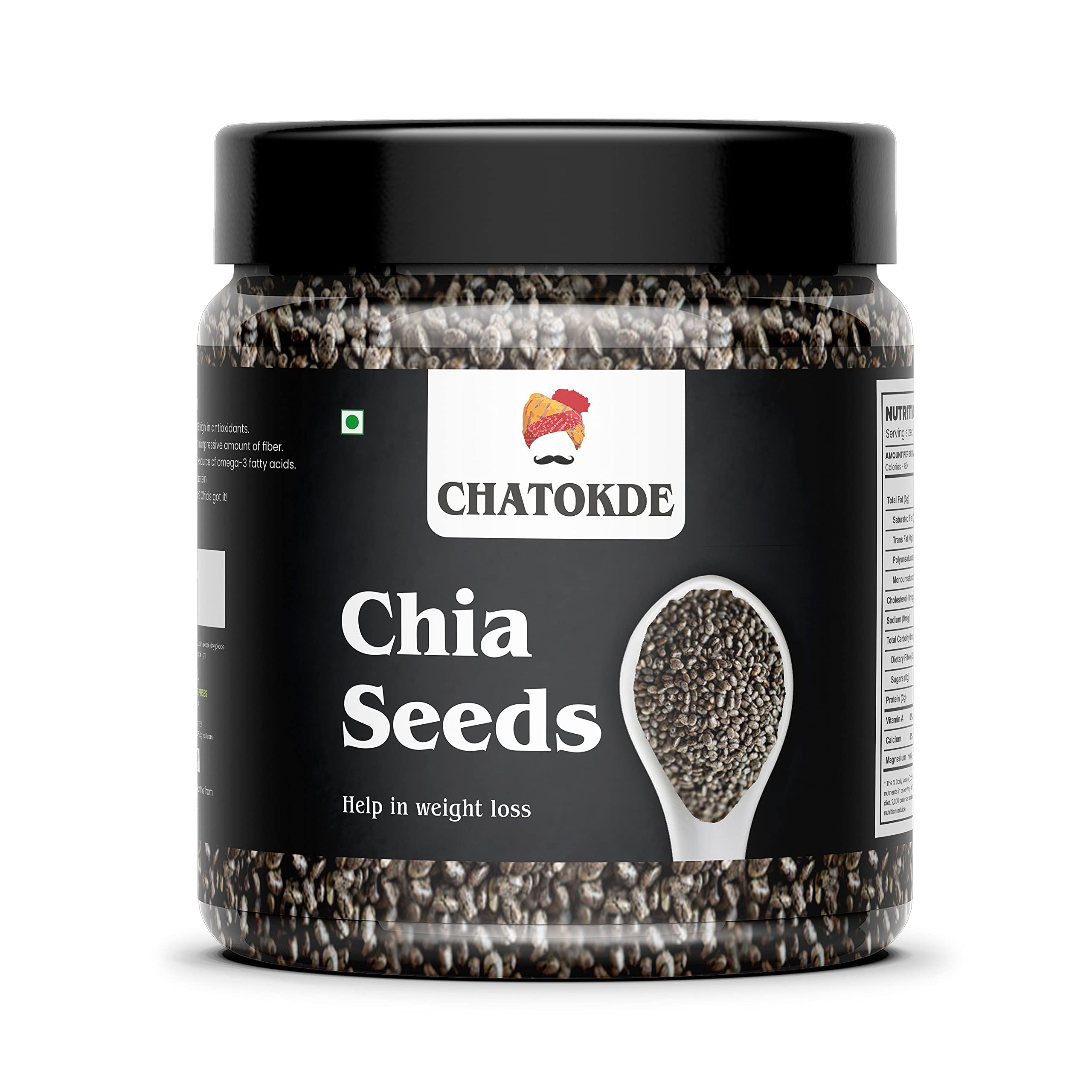 CHATOKDE Raw Unroasted Chia Seeds with Omega 3 and Fiber for Weight Loss 250 Gram | Chia Seeds (250g){jar Pack} (B096RMCH9R) Amazon Price History, Amazon Price Tracker