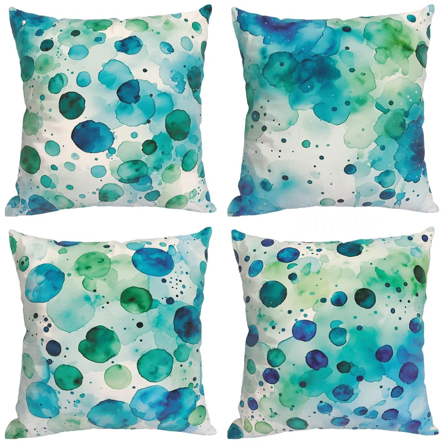 Skandynawska zielona poszewki na poduszki 60 x 60 cm, zestaw 4 szt., miękkie, kwadratowe, dekoracyjne na sofę, do sypialni, wystrój domu, kwadratowe poszewki na poduszki na sofę, kanapę, łóżko, z niewidocznym zamkiem błyskawicznym 60 x 60 cm