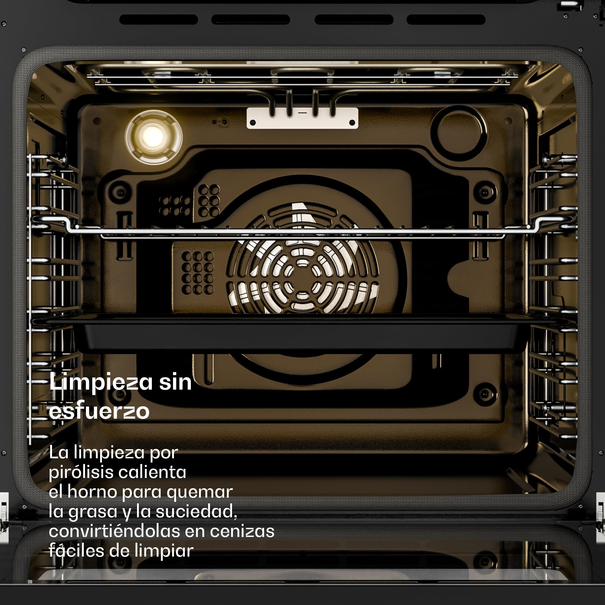 Klarstein Victoria Pyro Horno Eléctrico Empotrable 76L - 11 Funciones, Pirólisis, Clase A, Diseño Retro Negro, Mandos Giratorios, Horno Multifunción Integrable 60 cm, Negro