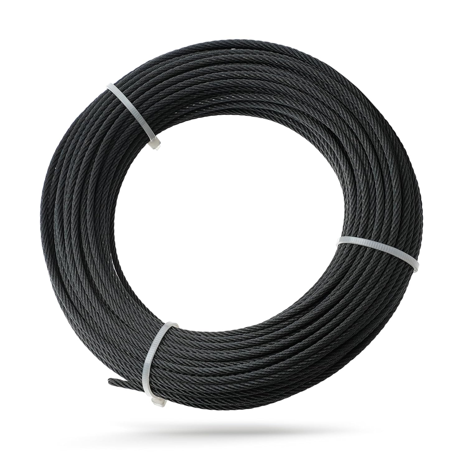 500 Feet 1/8" Black T316 Stainless Steel Cable Wire Rope Aircraft Cable Railing System Deck Cable Railing Hardware 7x7 Strand Indoor Outdoor DIY Balustrade String